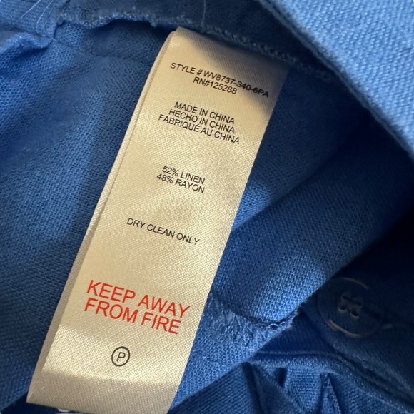 NWT Jason Wu Blue Linen Blend Braided High Waist Wide leg crop Pant Womens 8 - Picture 8 of 14